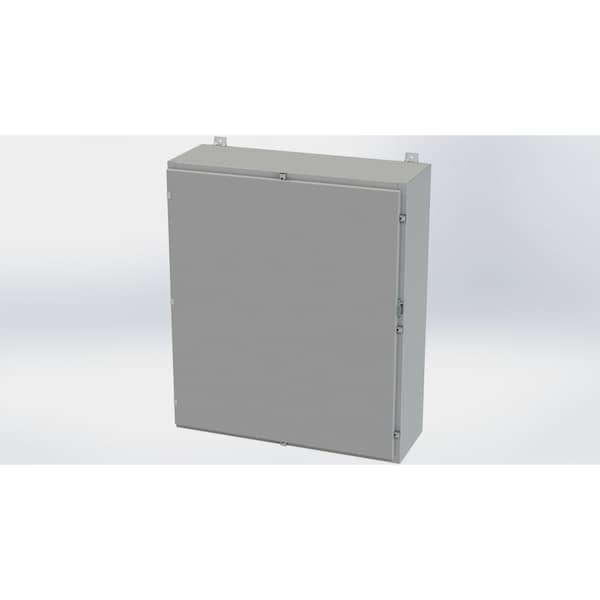 Clamps with Padlock Hasp Electrical Enclosures, 42 in H, 12 in D, 36 in W, NEMA 4, Carbon Steel